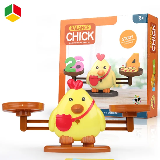 QS 아마존 핫 세일 귀여운 치킨 계산 균형 장난감 수학 학습 번호 디지털 교육 테이블 보드 게임 어린이 교육 완구
